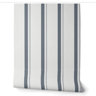 Gray Classic Grain Sack Stripe Wallpaper