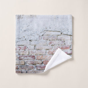 Gray concrete bricks wall wash cloth