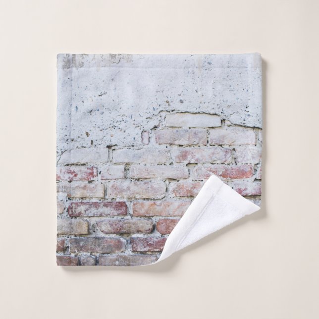 Gray concrete bricks wall wash cloth (Wash Cloth)