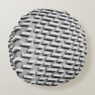 Gray concrete building round cushion