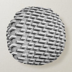 GRAY CONCRETE BUILDING ROUND CUSHION
