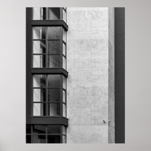 GRAY CONCRETE BUILDING WITH GLASS WINDOW POSTER
