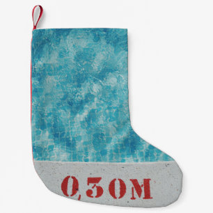 Gray concrete pool at 0,30 Meter Small Christmas Stocking