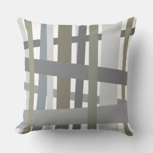 GRAY CRAZY LINES DESIGN Retro Throw Pillow