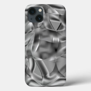 Gray curved shapes, with luminous tones iPhone 13 case