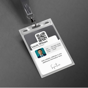 Gray Customizable Employee ID Company Security ID Badge
