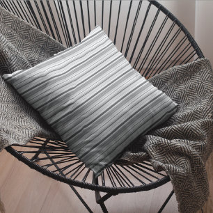 Gray Damask/Stripes Decorative Throw Pillow