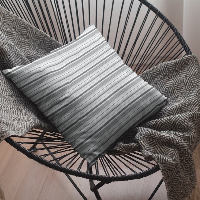 Gray Damask/Stripes Decorative Throw Pillow (Creator Uploaded)