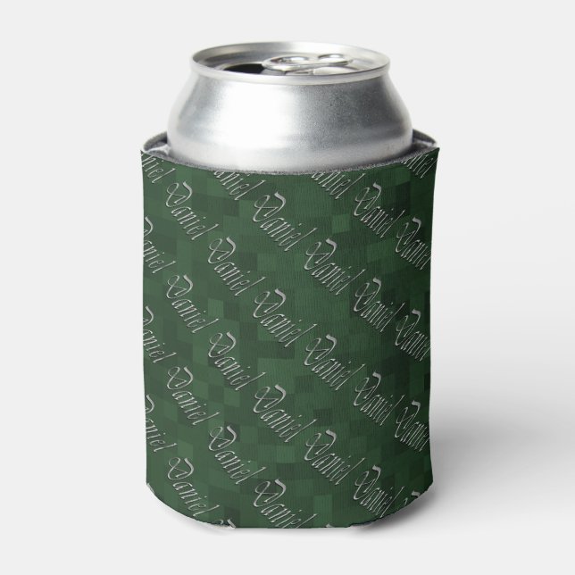 Gray Daniel Name Logos On Green, Can Cooler (Can Front)