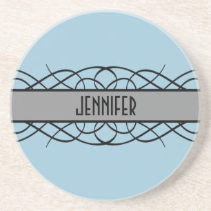Gray Deco Flourish Coaster