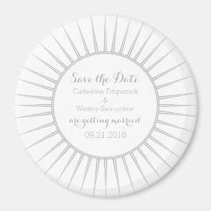 Gray Deco Retro Save the Date Magnet
