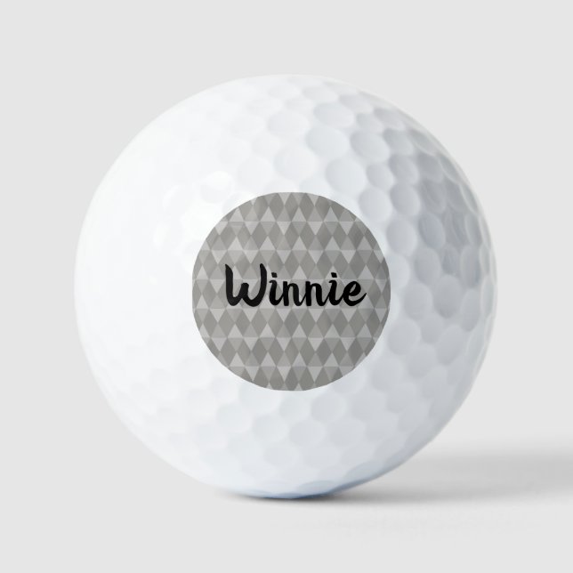 Gray Diamond Pattern Golf Balls (Front)