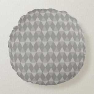 Gray Diamond Pattern Round Cushion