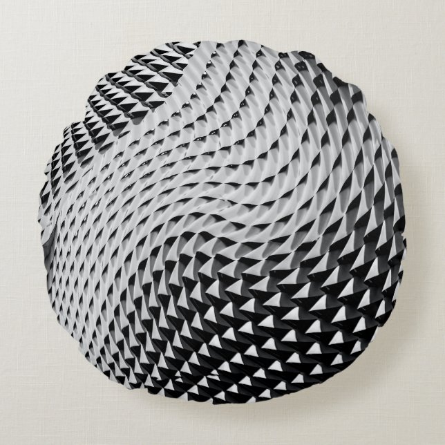 Gray digital wallpaper round cushion (Front)