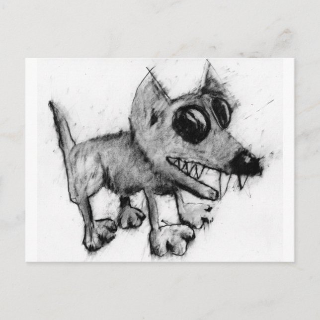 gray dog postcard (Front)