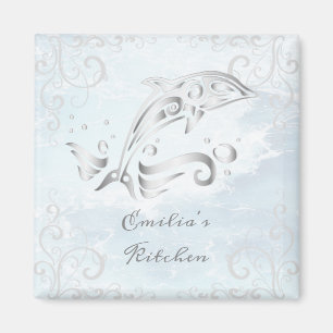 Gray Dolphin Personalized Magnet
