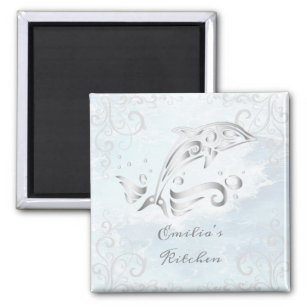Gray Dolphin Personalized Magnet