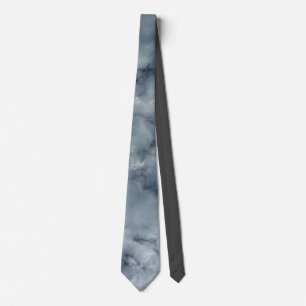 Gray Dusty Blue Marble Stone Texture Neck Tie