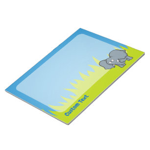 Gray elephant cartoon notepad