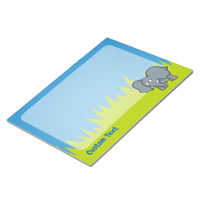 Gray elephant cartoon notepad (Angled)