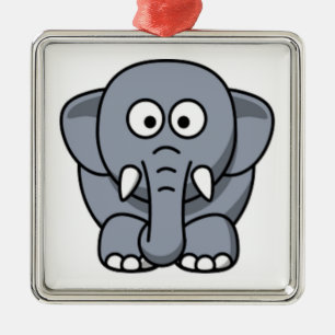 GRAY ELEPHANT METAL TREE DECORATION