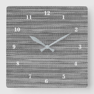 Gray Fabric Cloth Square Wall Clock