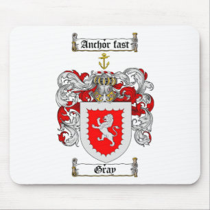GRAY FAMILY CREST -  GRAY COAT OF ARMS MOUSE MAT