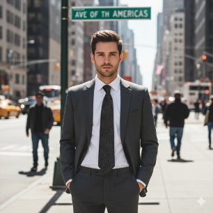 Gray Faux Leather   Tie