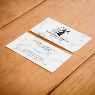 Gray Faux Marble Silver Veins Business Card