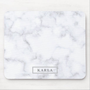 Gray faux marble texture background mouse mat