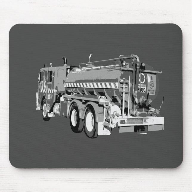Gray Fire Truck Oil Painted,  Mouse Mat (Front)