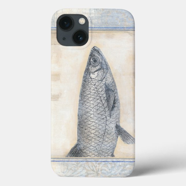 Gray Fish on Beige Background Case-Mate iPhone Case (Back)