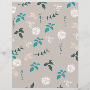 Gray Floral scrapbook paper
