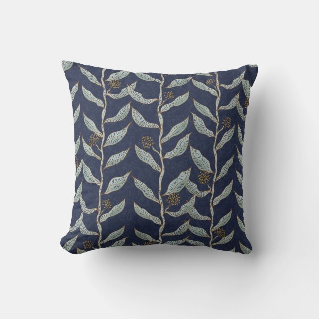 Gray floral vines  cushion (Front)
