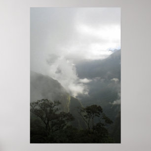Gray Foggy Clouds above the Mountains Poster