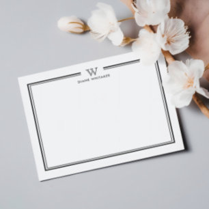 GRAY Formal Classic Family Monogram Double Frame Card