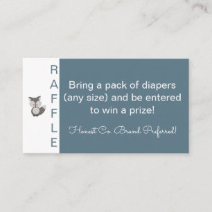 Gray Fox - Baby Shower Diaper Raffle Tickets Enclo Enclosure Card