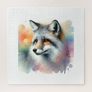 Gray Fox in a Serene Landscape 270924AREF126 - Wat Jigsaw Puzzle