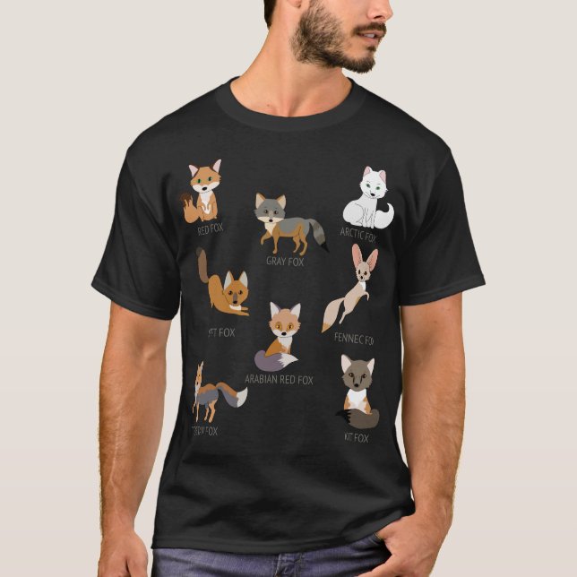 Gray Fox Kit Fox Tibetan Fox Arctic Fox Swift Fox T-Shirt (Front)