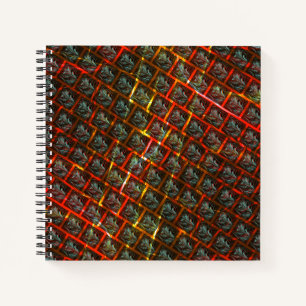 Gray 'framed eyes', grazes, squares or red grid. notebook