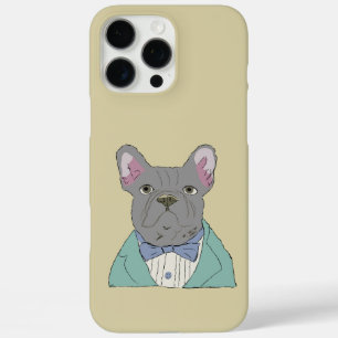 Gray French Bulldog iPhone 16 Pro Max Case