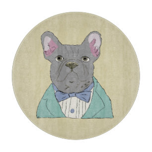 Gray French Bulldog Cutting Board
