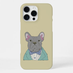 Gray French Bulldog iPhone 16 Pro Max Case