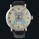 Gray French Bulldog Watch<br><div class="desc">gray french bulldog,  french bulldog,  frenchie,  gray frenchie,  formal attire,  formal,  victorian,  animal style,  contemporary,  anthropomorphism,  zoomorphic, </div>