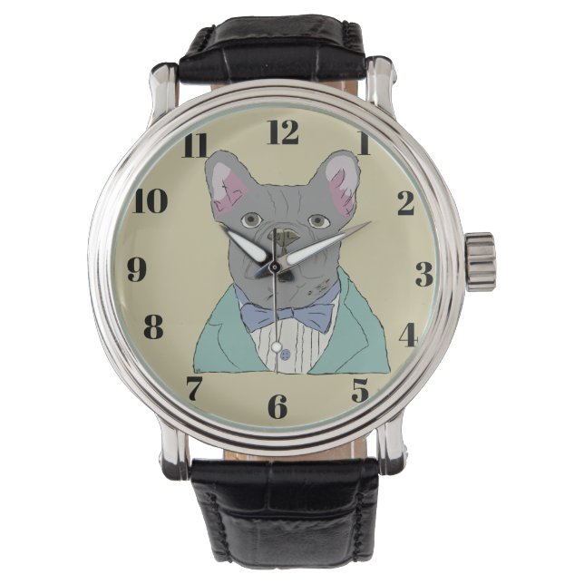 Gray French Bulldog Watch (Front)