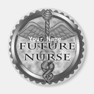 Gray Future Nurse custom name Magnet