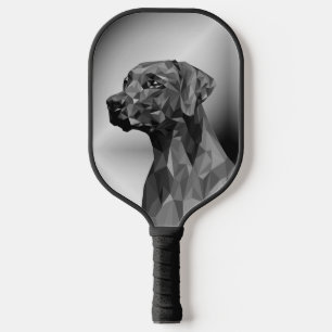 Gray Geometric Dog Pickleball Paddle