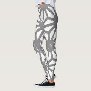 Gray geometric pattern leggings