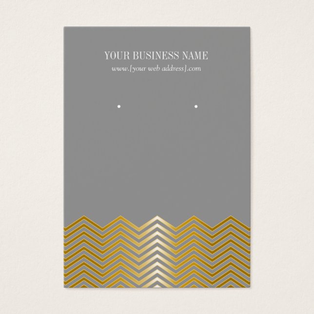 Gray Gold Chevron Custom Earring Card (Front)