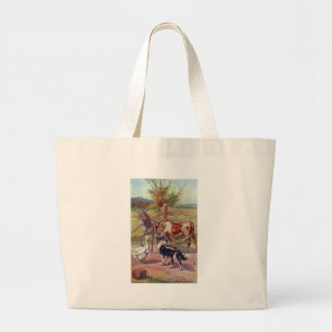 Gray Goose With All His Friends Large Tote Bag
